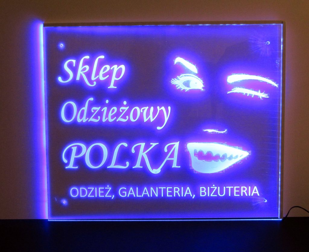 Tablica reklamowa grawer + LED RGB sterowanie pilotem - EUROGRAV
